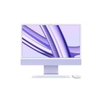 iMac 24-tommer Apple M3 med 8‑kjerners CPU, 10‑kjerners GPU / 24 GB / 256 GB SSD / Magic Mouse og Magic Trackpad / Magic Keyboard med Touch ID / Lilla