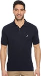 Nautica Men's Classic Fit Short Sleeve Solid Soft Cotton Polo Shirt, Navy, Large