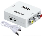 HDMI-AV/RCA-signaalin muunnin 1080p Valkoinen