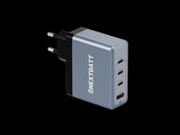 NEXTBATT 100W GaN Väggladdare 3x USB-C/1x USB-A - Svart/Grå