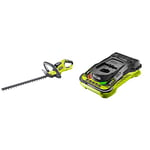 Ryobi OHT1845 18V ONE+ Cordless 45cm Hedge Trimmer (Body Only) & RC18150 18V ONE+ Cordless 5.0A Battery Charger