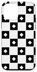 Coque pour iPhone 12 mini Black-White Square Rectangle Timeless Checkerboard Pattern