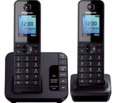 PANASONIC KX-TG8182EB Cordless Phone w Answering Machine - Twin Handsets, Black