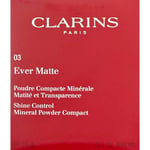 CLARINS EVER MATTE MINERAL POWDER COMPACT - 03 TRANSPARENT DARK - NEW - FREE P&P