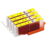 4 Yellow Ink Cartridges C-571Y for Canon PIXMA MG5753, MG7750, TS5051, TS8050
