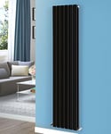 NRG 1800x408 Vertical Flat Panel Designer Radiators Central Heating Rad Double Column Black