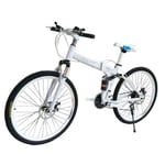 YHANS Mountain Bicycle 26In Full Suspension Mountain Bike Safe And Durable Riding Is Easier And More Comfortable Suitable for Cycling Enthusiasts, Office Workers,White,21 speed