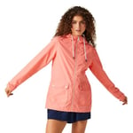 Regatta Womens Waterproof Jacket Bayletta Full Zip Hooded Rain Coat, Shell Pink, 16 EU