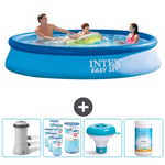 Intex Pyöreä puhallettava Easy Set uima-allas - 366 x 76 cm - Sininen - Sisältää pumpun Suodattimet - Kloori kellua - Kloori Tarvikkeet Mukaan Lukien
