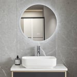Pyöreä kylpyhuoneen peili | Huurtumista estävä ja LED-valaistus takana