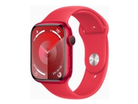 Apple Watch Series 9 (GPS + Cellular) - (PRODUCT) RED - 45 mm - röd aluminium - smart klocka med sportband - fluoroelastomer - röd - bandstorlek: M/L - 64 GB - Wi-Fi, LTE, UWB, Bluetooth - 4G - 39 g