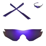 Walleva Purple Polarized Replacement Lenses And purple Earsocks for Oakley M2