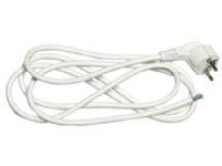 Kabel 3G1.0 med vinklad schuko-kontakt 5 meter vit