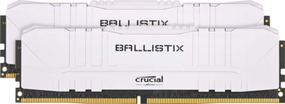 Crucial Ballistix BL2K8G26C16U4W 2666 MHz, DDR4, DRAM, Desktop Gaming Memory Kit, 16GB (8GB x2), CL16, White