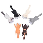 6pcs Cute Cat Phone Holder Support Resin Mobile Stand Suck