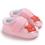 Knit Fox Baby Animal Cartoon Cute Cotton Soft Bottom Shoes Pink 7-12months