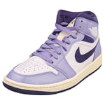 Nike Air Jordan 1 Mid Se Womens Purple Fashion Trainers - 9 UK