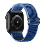 Lobnhot Solo Loop Compatible with Apple Watch Strap 41mm 38mm 40mm for Women Men , Adjustable Elastics Nylon Wristband for iWatch Series 7/6/5/4/3/2/1 SE (38/40/41mm, Midnight-blue)
