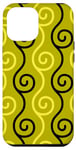 iPhone 14 Pro Max Yellow Mustard Spirals Repeating Curles Ancient Pattern Case