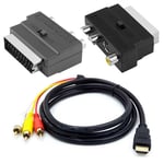 1080P -Compatible Male S-Video To 3 RCA AV Audio Cable W/SCART To 3 RCA4130