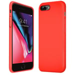 Verco Coque pour Apple iPhone 8 Plus, Silicone Liquide Souple TPU [Air Cushion] Housse Compatible avec Apple iPhone 7 Plus / 8+ Case 5,5 Pouces, Rouge