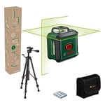Bosch cross line laser UniversalLevel 360 with premium tripod (vertical + horizontal laser lines incl. 360° for alignment throughout the entire room, in E-Commerce cardboard box)