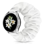 22mm Scrunchie Watch Band for Galaxy 46mm/Gear S3 Frontier/Classic, Floral Replacement Strap Compatible for Asus/Fossil Gen 5/Men's/Women Gen 4 (22mm L, Y White)