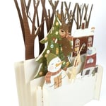 Xmas Tree Snowman & Friends 3D Pop Up Christmas Greeting Card By Alljoy Cards