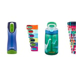 Contigo Swish Autoseal Water Bottle, Large BPA Free Drinking Bottle, Leakproof Gym Bottle & Kids Water Bottle Gizmo Flip Jungle Green Dino Autospout with Straw, BPA drinks bottle