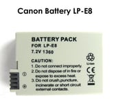 Mondpalast LP-E8 Remplacement Batterie Li-ion type avec infochip pour Canon EOS 700D 550D 600D 650