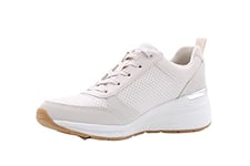 Skechers Women's Billion Subtle Spots Sneaker, Off White Dura Leather/Off White Leopard Tri, 2.5 UK