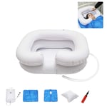 DZWJ Inflatable Bedside Shampoo Basin Kit, Bedside Shower System with Water Bag for Disabled And Elderly