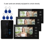 7inches Wired Video Doorbell Intercom System Card Password Remote Control 11 BGS