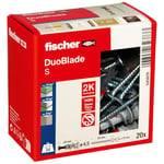 fischer - Cheville autoforeuse pour plaques de carton plâtre DuoBlade avec vis/Boite de 20
