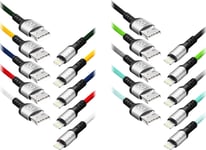 Usb Cable Orno Exc Mobile Usb Cable - Lightning Braid, 1.2M, 2.4A, Fast Charging, Color Mix