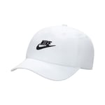 NIKE FB5063-100 K NK Club Cap US CB FUT WSH Hat Unisex White/Black Size 1SIZE