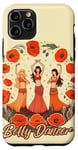 Coque pour iPhone 11 Pro Belly Dancer Art Retro Bellydance Fleur de coquelicot rouge