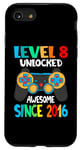 iPhone SE (2020) / 7 / 8 Level 8 Unlocked Awesome Since 2016-8th Birthday Gamer Case