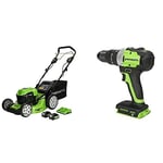 Greenworks GD24X2LM46SPK4x Cordless Lawn Mower & 24V Cordless Drill/Screwdriver GD24DD65