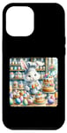 Coque pour iPhone 12 Pro Max Chef lapin de Pâques dans une pâtisserie festive. Friandises festives