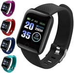 Smart Watch Band Sport Activity Fitness Tracker for Kids & Adults Fit Android iOS UK (Black)