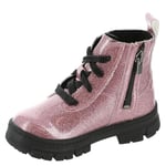 UGG Boy's Unisex Kids Ashton Lace Up Classic Boot, Glitter Pink, 5 UK Child