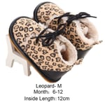 Baby Crib Shoes Pu Leather Suede Leopard M