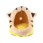 Dog Beds Dog Houses Kennel Small Pet Dog Tent Kennel 4 Colors Soft Polar Fleece Dog Beds Indoor Pet Mat Home Cotton Warm Cute Animal Ears Cat Soft House 52X48X39Cm Yellow