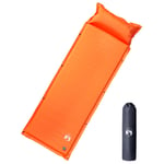 vidaXL Självuppblåsande campingmadrass med integrerad kudde orange 4007124