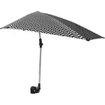 Sport-Brella Versa-Brella Parapluie ajustable, pince ajustable, pivotant à 360 degrés et doublure UPF 50+, léger et facile à installer, noir/blanc, 42"/ 107cm