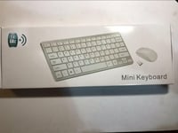 White Wireless Small Keyboard & Mouse Set for LG 55UB8200 55" Class Smart TV