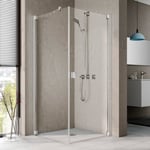 Kermi Raya TOL duschvägg, 80x200 cm, till kombination med duschdörr 1KR, klarglas, vänster