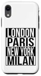 Londres Paris New York Milan - 4 VILLES DE LA MODE DU MONDE Coque pour iPhone XR