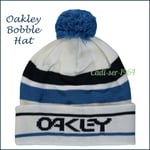 Oakley Men's Bobble Cap White and Blue Stripped Bobble Hat NEW